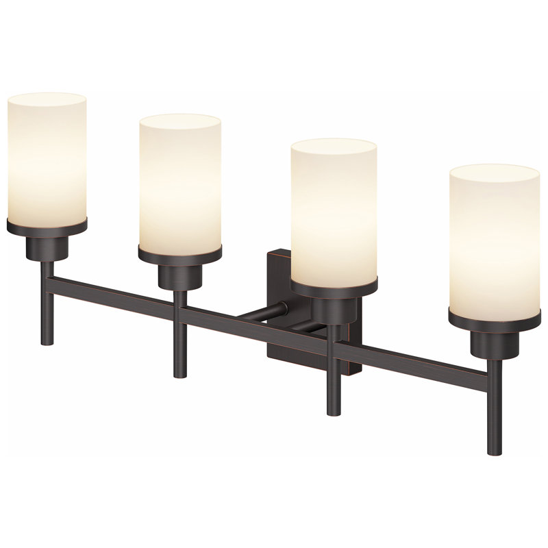 Éclairage pour salle de bain 4 lumières 4 lumières, Bronze frotté à l'huile