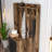 Traditional Hall Stand with Hanging Coat Rack & Numerous Shelves, Walnut & Black, 47.2 x 78.7 x 13.8 inches | 100% Melamine Coated Particle Board, Metal Leg & Handle | Wall-Mountable, Stylish & Functional Design