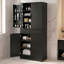 Garde-manger cannelé de 72 po avec 3 tiroirs coulissants, 6 tablettes de porte et rangement réglable, armoire de rangement autoportante pour salle de bain, salle à manger, bureau et entrée-130839309