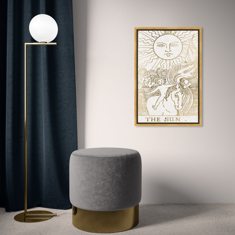 " The Sun Tarot Luxe ", Gold Framed, 30" H x 20" W