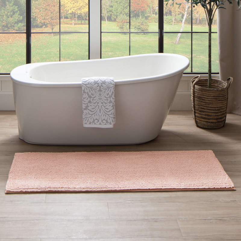 Tapis pour salle de bain Wagnon, L 24 po x L 60 po, Rosé