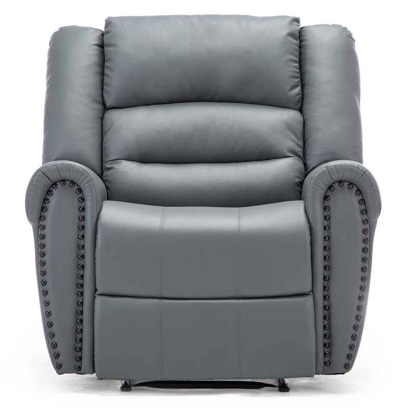 Kade Bonded Leather Manual Recliner, Grey