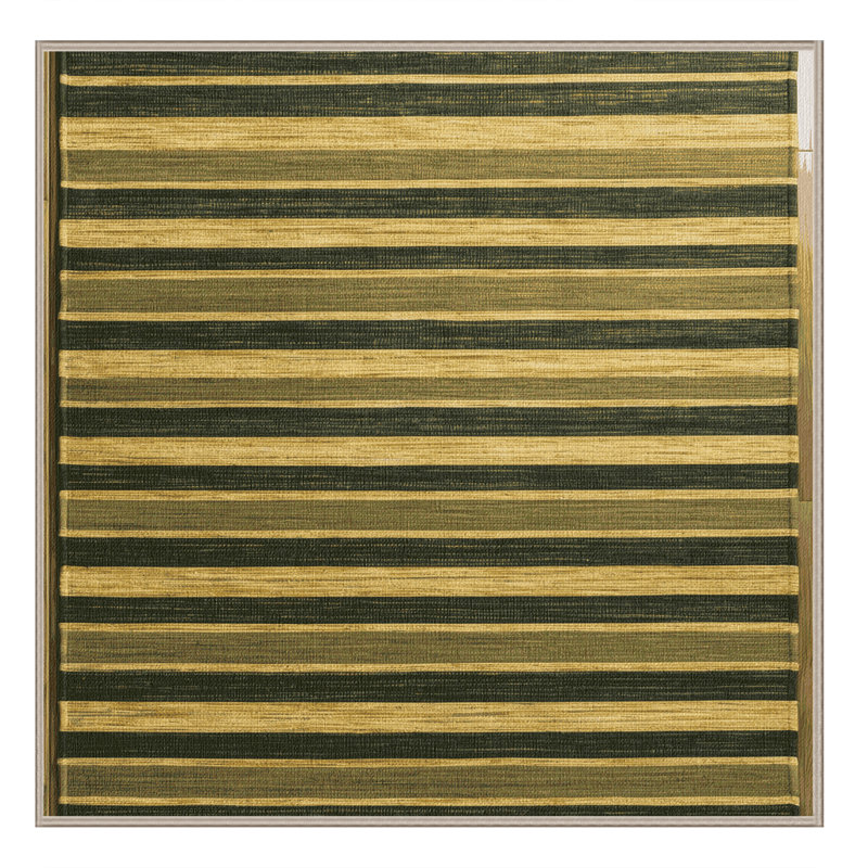Machine Washable Horizontal Stripes Brown Area Rug, Square 8'