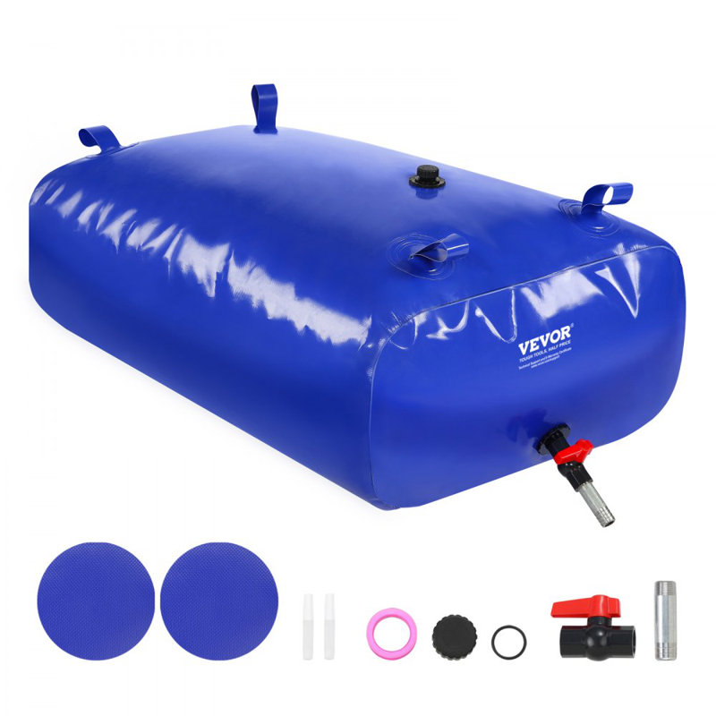 330L/87 Gallon Water Storage Bladder, RV Water Tank, 1000D Blue PVC Collapsible Water Storage Containers, Large Capacity Soft Water Bag, Portable Water Bladder, Fire Prevention, Camping, Emergen