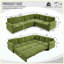 Canapé-lit en chenille convertible vert