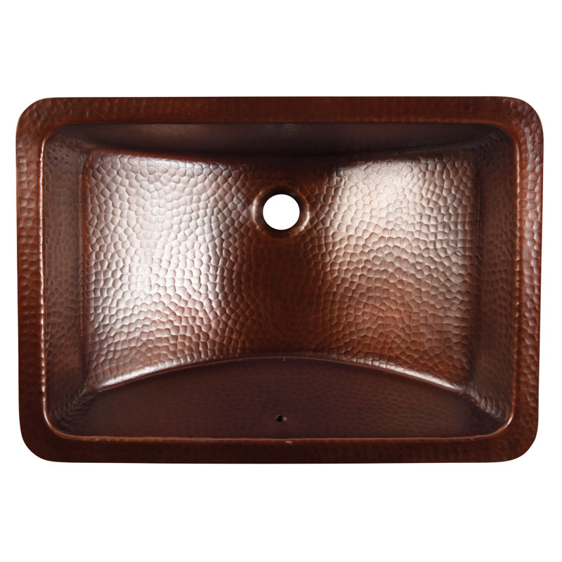 Curie 21" Undermount Bathroom Sink in Copper