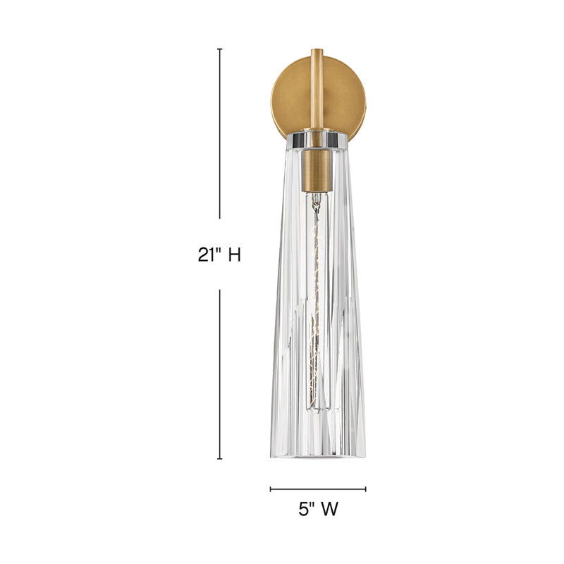 Cosette 1 - Light Dimmable Armed Sconce, Clear Crystal