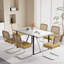 Ensemble de table de salle à manger avec chaises d'appoint rembourrées en velours-381291977-381291990-396102609