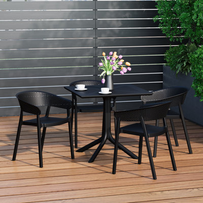 4-Person Outdoor Square Dining Set