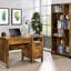 Bibliothèque antique en muscade 6 pour exposer des collections, tablette géométrique en bois brun avec dossier ouvert et chambre à orientation verticale