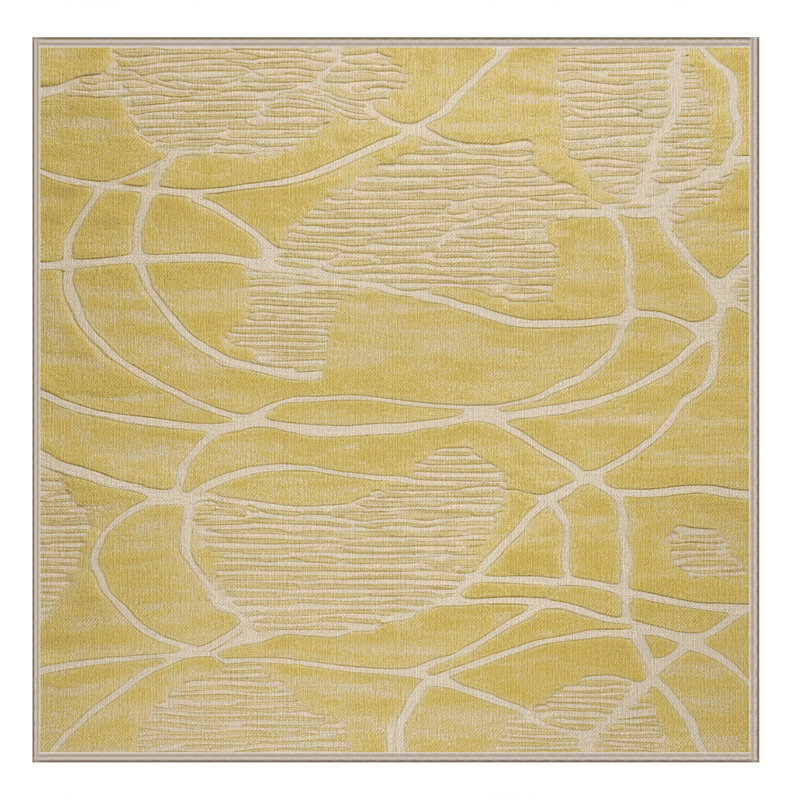 Tapis abstrait lavable à la machine, Carré 5 pi