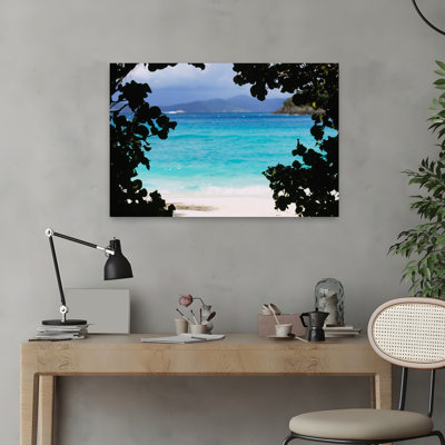 Vue panoramique d'une plage, baie de cannelle, Saint-Jean, îles Vierges américaines, plage abstraite, art de montagne