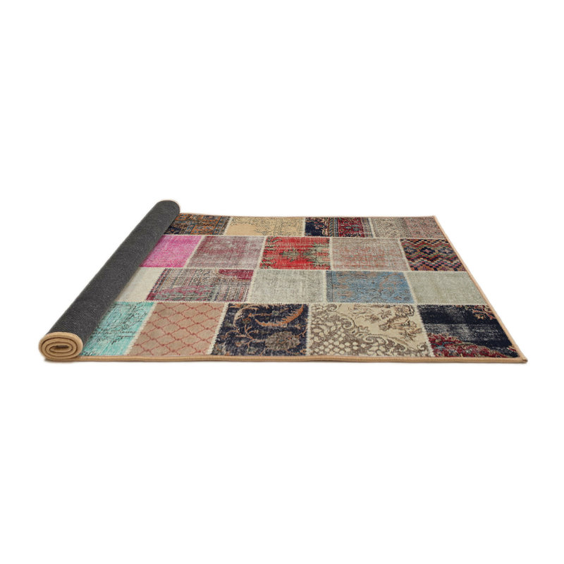 Tapis gris/beige/brun contemporain, Rond 8 pi