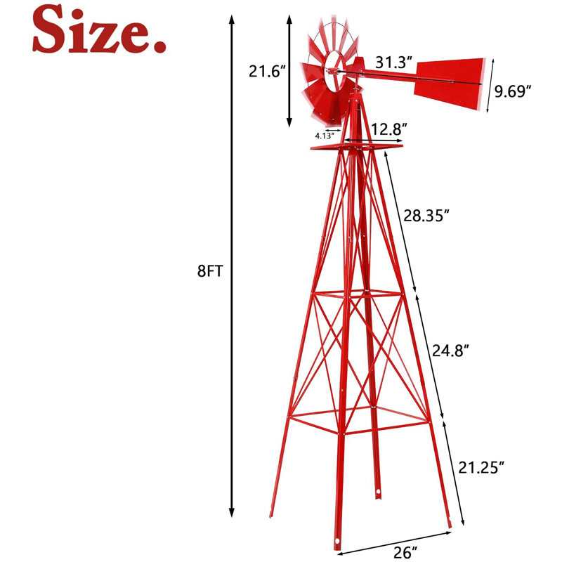 Sia Metal Windmill, Red
