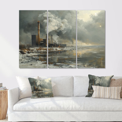 Ensemble de salon mural monochromes gris d'hiver