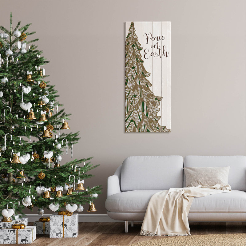 Paix sur terre, art mural sur toile par Kim Allen, H 48 po x l 20 po x P 1,5 po