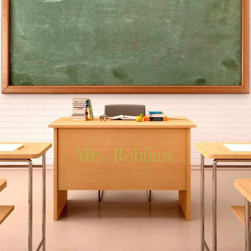 Décalcomanie murale personnalisée « enseignants » personnalisés, H 2 po x l 14 po, Doré