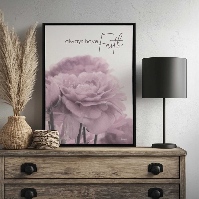 «Always Have Faith» par Lori Deiter, reproduction d'art, L 18 po x H 24 po, Noir, Toile avec cadre