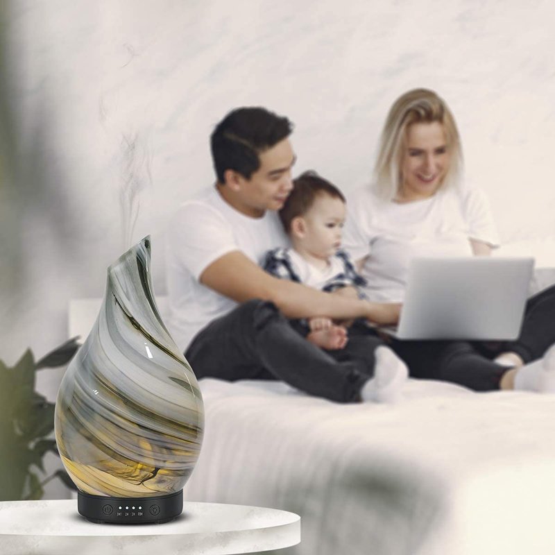 120ml Essential Oil Diffuser- Ultrasonic Aromatherapy Diffuser with Handmade BPA - Free Glass, Waterless Auto - Off