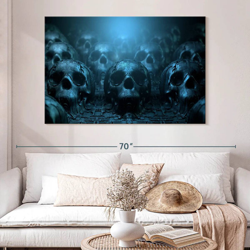 Kerner Eerie Human Skulls, 34" H x 51" W