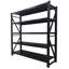 Étagère légère à cinq niveaux en métal noir, 78 pouces de largeur, 23,4 de profondeur, 78,7 de hauteur, pour les garages et les tablettes de garage réglables Pantry, capacité de 1 800 lb, cuisines idéales