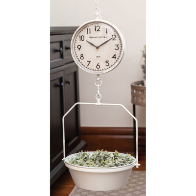 Electric Tabletop Clock in White