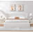 Upholstered Hydraulic Lift-Up Storage Bed with Wingback Headboard-1869972312-1869972316