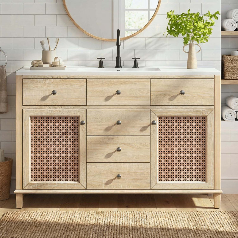 Meuble-lavabo spacieux avec lavabo et rangement fonctionnel