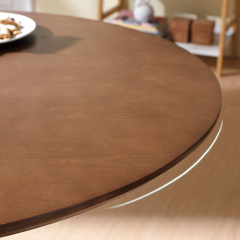 Walnut Round Solid Wood Dining table, 29.53"H x 39.37"L x 39.37"W