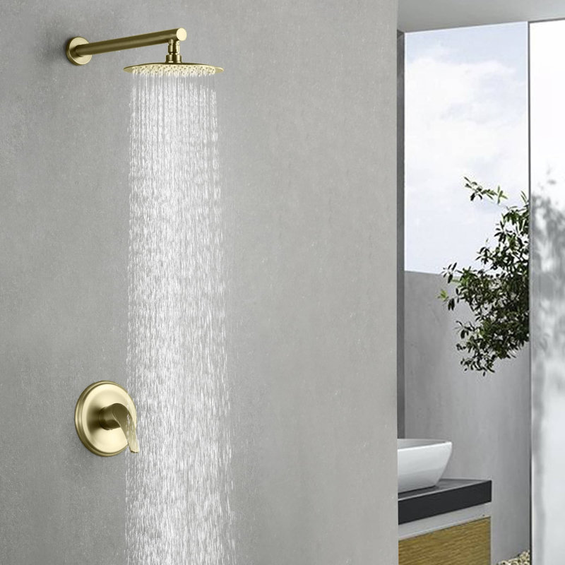 Robinet de douche avec valve brute, Or brossé
