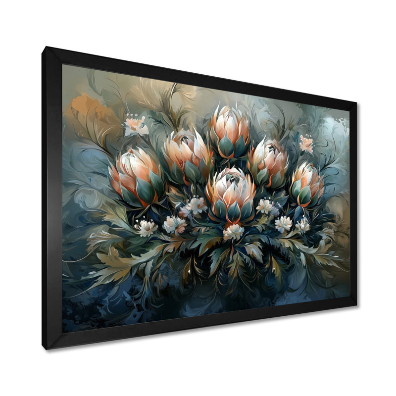 «Gray Winter Thistle Song Harmony I - Thistle», art encadré, Reproduction d'une seule photo avec cadre, Noir
