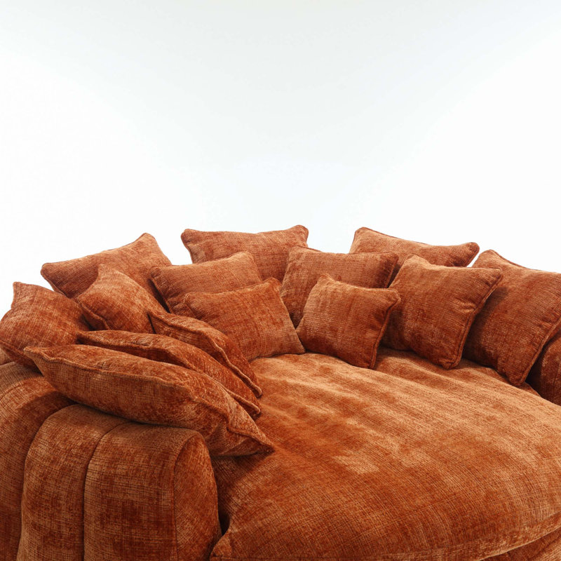 Comfortable Double Loaf Sofa Bed, Orange
