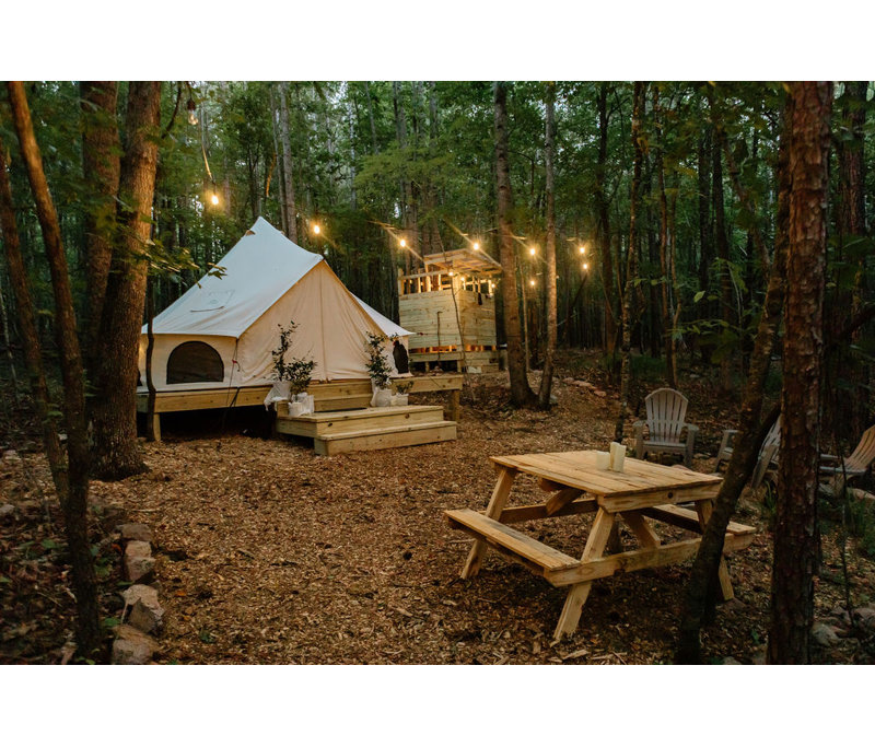 13' White Canvas Bell Tent with Carry Bag for 6 Persons