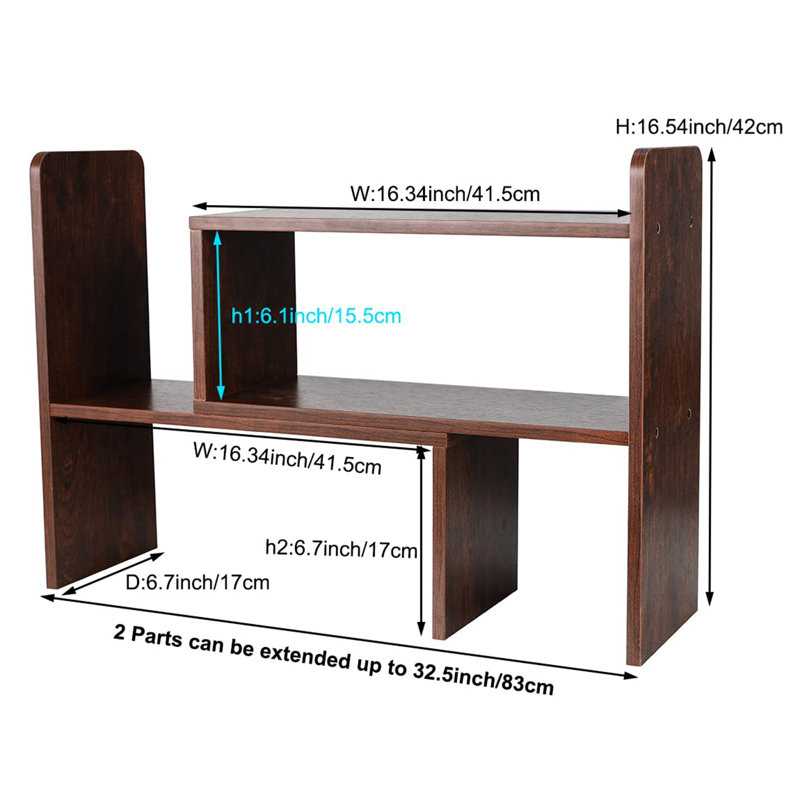 Manufactured Wood Desk Organiser, Brown