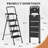 Folding Step Stool With Wide Anti-Slip Pedal, Sturdy Steel Ladder, Convenient Handrail, Lightweight, Portable Steel Step Stool