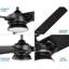 Ventilateur de plafond standard à DEL à 3 pales de 52 po avec commande murale et ensemble d'éclairage inclus Edwidge-54748003