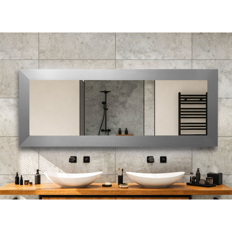 Miroir de salle de bain, Argent, 33 po x 50 po