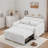 Pull-out Sofa Bed With Tufted Design, Adjustable Backrest, Three Usb Ports And Two Lumbar Pillows-1189665203