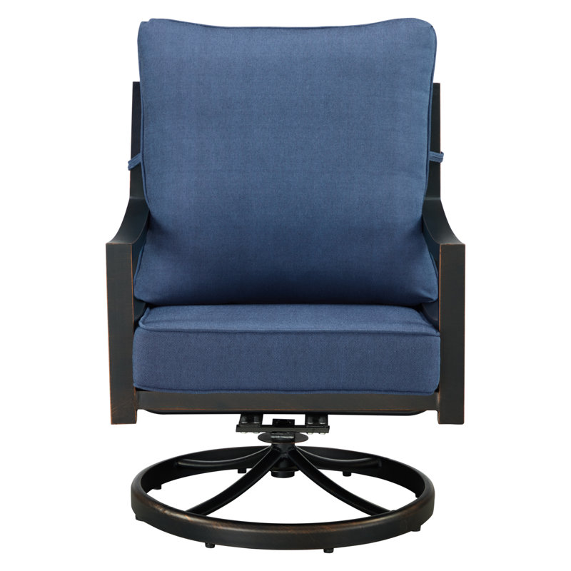Hudson Outdoor Swivel Lounge Chair, Blue