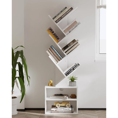 Bibliothèque à 6 niveaux en forme d'arbre avec armoire de rangement