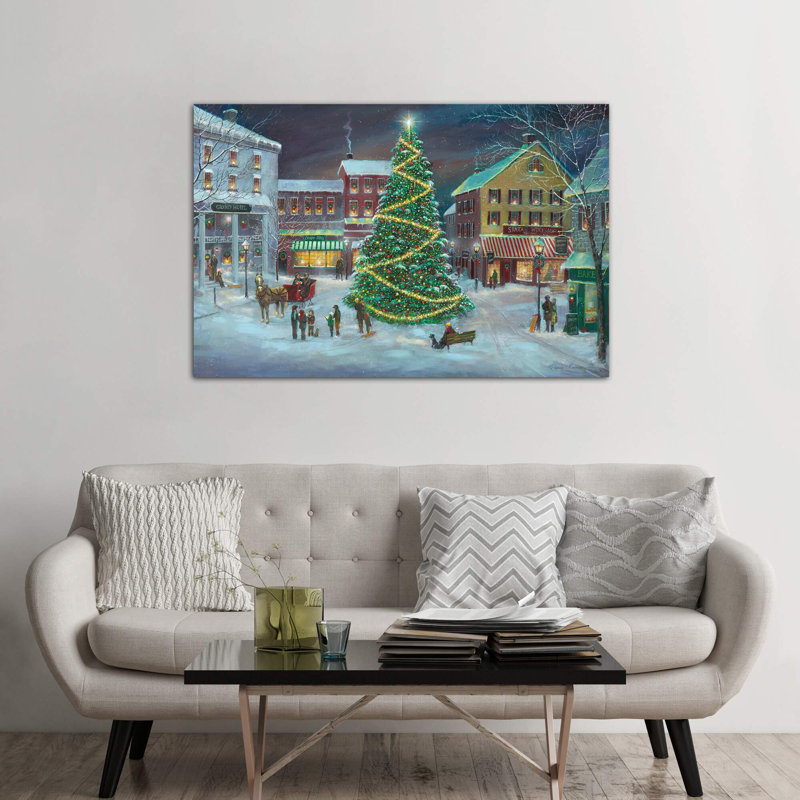 Village Square by Ruane Manning - Wrapped Canvas Painting, 66.04 cm H x 45.72 cm W x 1.91 cm D
