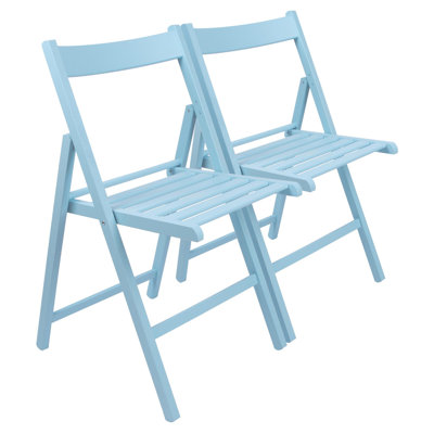 Harbour Housewares - Beech Wood Folding Chairs - Set of 2