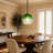 1-Light Green Ripple Glass Pendant Light