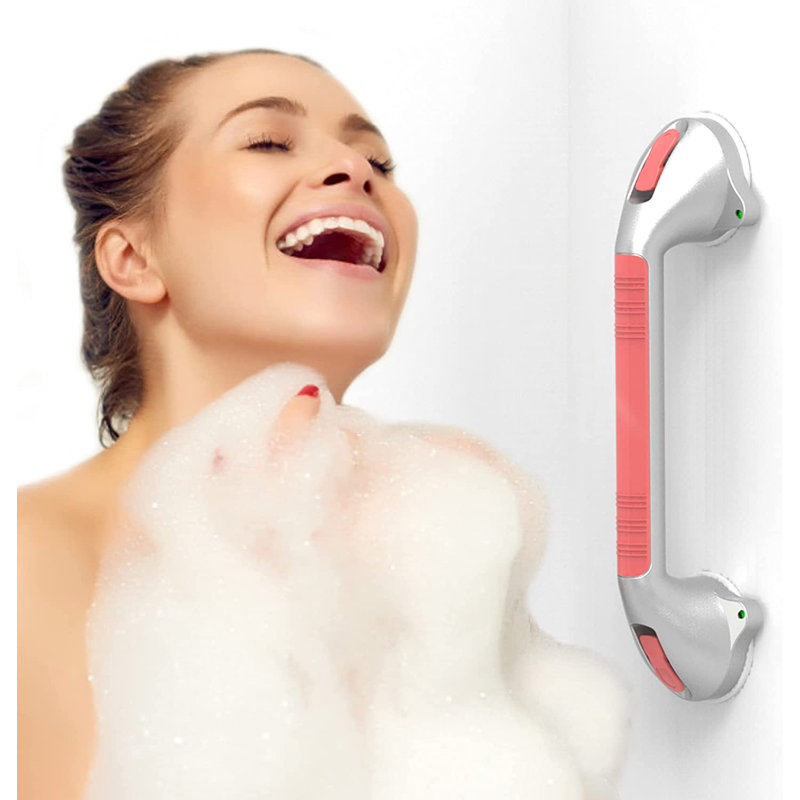 Barre d'appui de douche à succion, L 17 po, Rose
