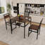 Ensemble de table et de chaises de style industriel avec étagère de rangement et chaises assorties pour petits espaces