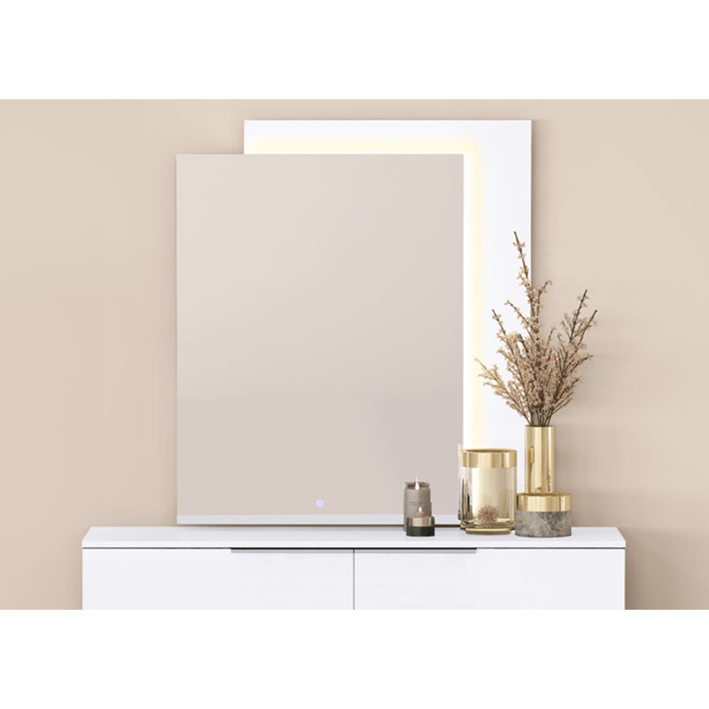 Kirtana Rectangle Wall Mirror, White