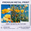«Yellow Daylight Joy Wildflowers I» - impressions murales florales en métal 2 pièces-130436333