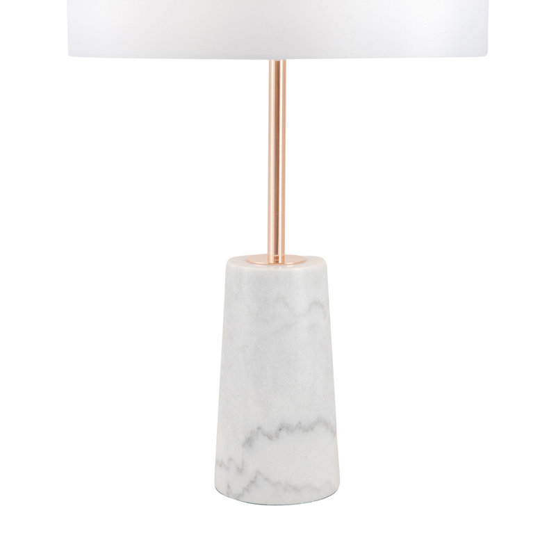 Norrington Table Lamp, White Marble/Copper