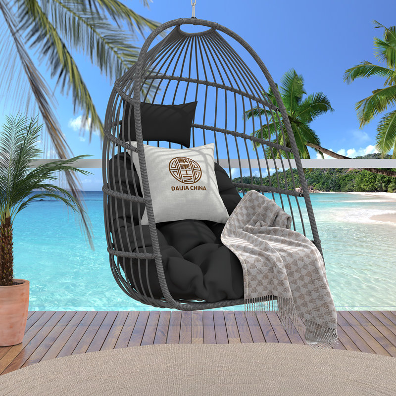 Chaise suspendue en rotin pour l'extérieur PE, Gris