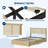 Bed Frame With Natural Rattan Headboard, 4 Storage Drawers-1206510689